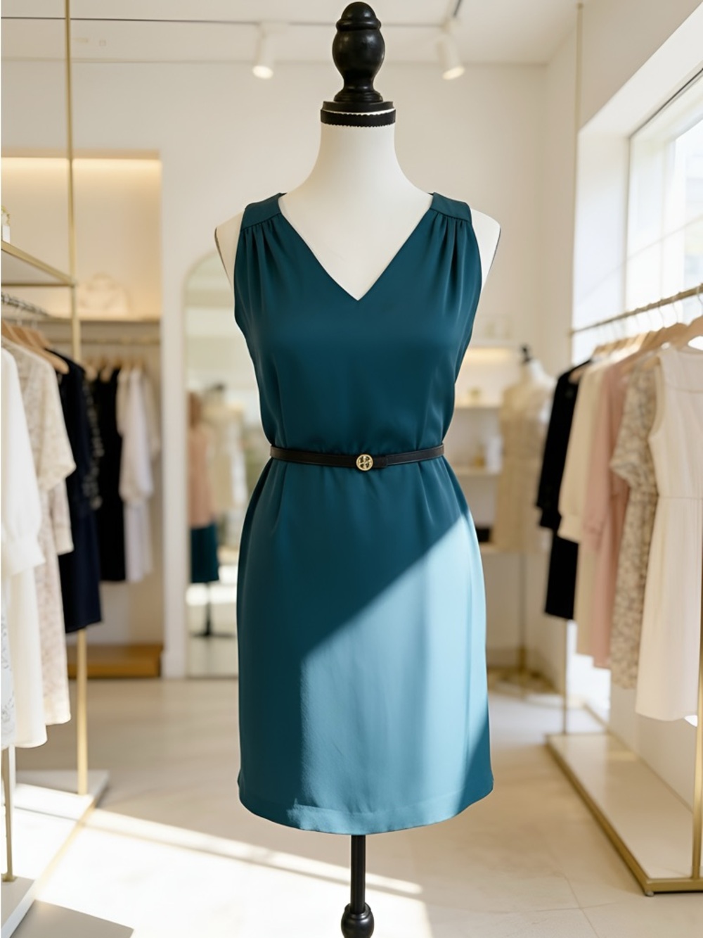 Old Navy Teal Silk Sleeveless Mini Dress - Small, Like New